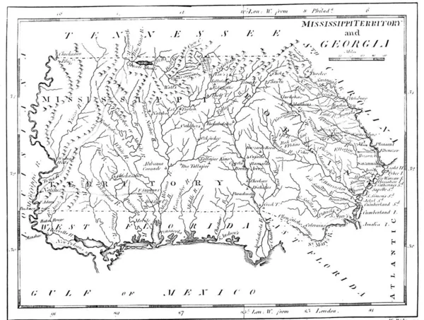 Vecchio Stato Americano Mappa — Foto Stock