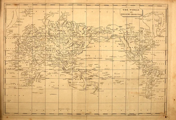 Vecchia Mappa Incisione Immagine — Foto Stock