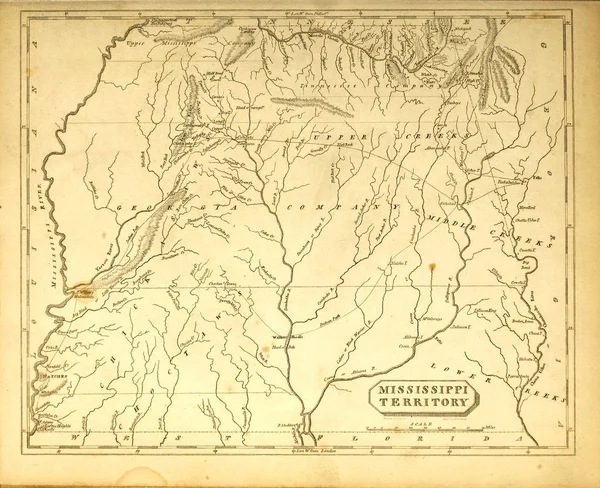 Vecchia Mappa Incisione Immagine — Foto Stock