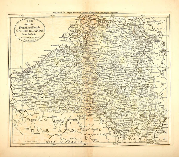 Старая Карта Гравировка — стоковое фото