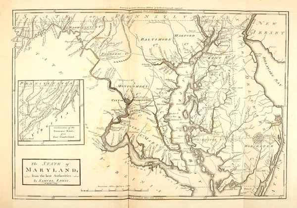 Mapa Antigo Imagem Gravura — Fotografia de Stock