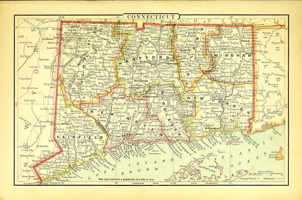 Velho Estado Dos Eua Mapa — Fotografia de Stock