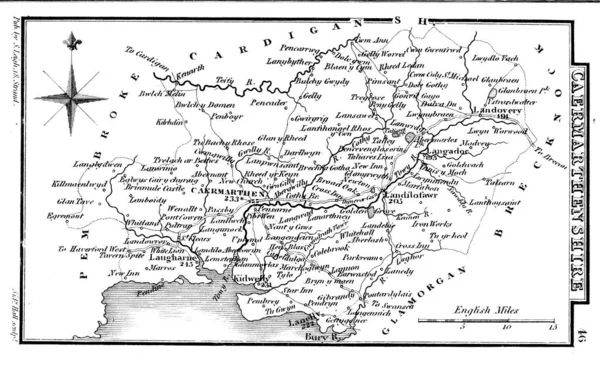 Карта Англии Уэльса — стоковое фото