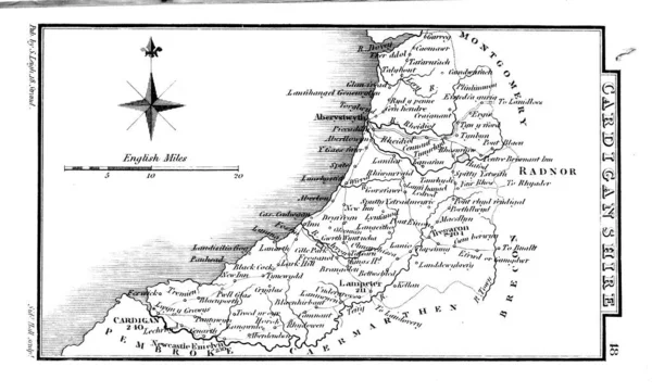 England Wales Map — 图库照片