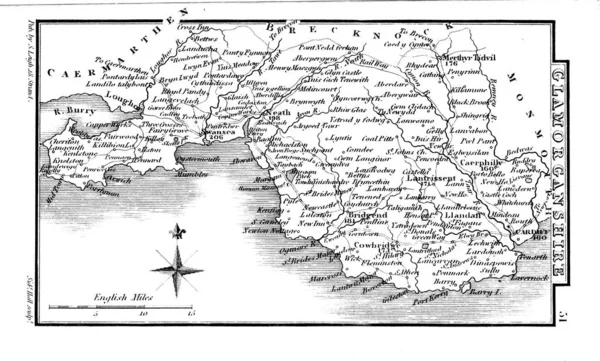 England Wales Map — 图库照片