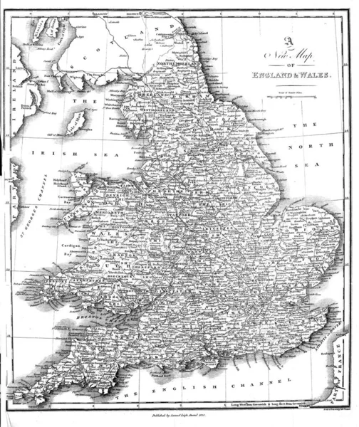 Inghilterra Galles Mappa — Foto Stock