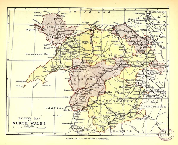 Карта Великобритании Старая Иллюстрация — стоковое фото