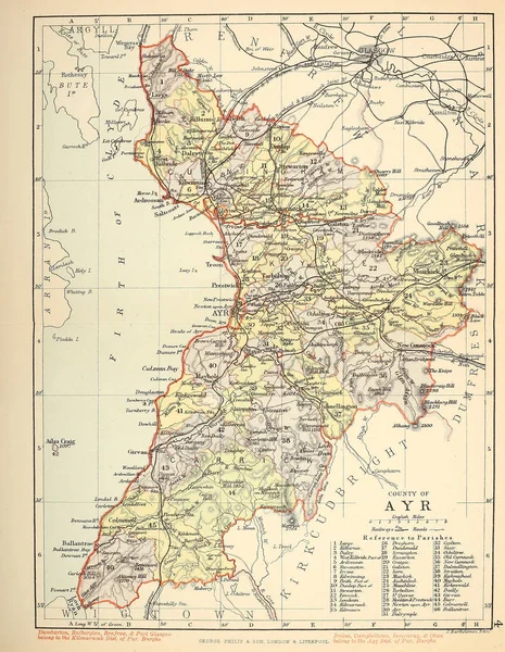 Карта Великобританії Стара Ілюстрація — стокове фото