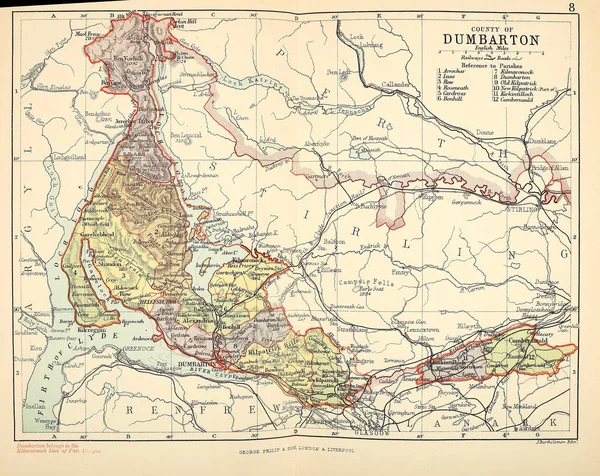 Χάρτη Του Ηνωμένου Βασιλείου Παλιά Απεικόνιση — Φωτογραφία Αρχείου
