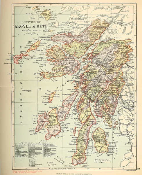 Mappa Del Regno Unito Vecchia Illustrazione — Foto Stock