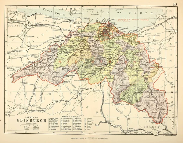 Mapa Wielkiej Brytanii Stara Ilustracja — Zdjęcie stockowe