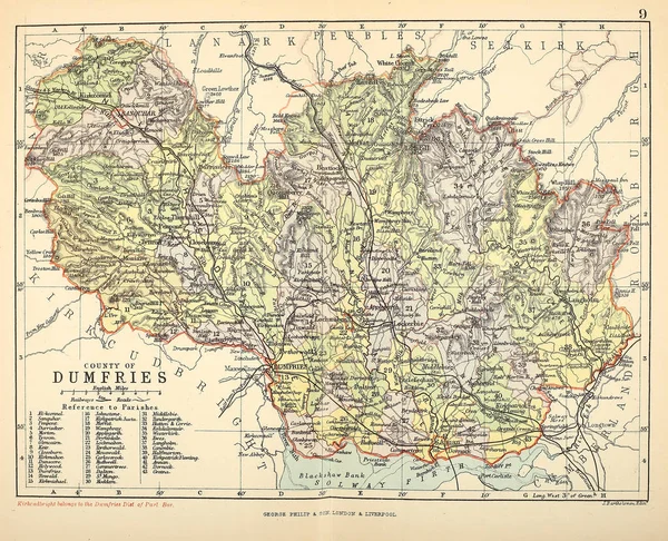 Mapa Del Reino Unido Antigua Ilustración —  Fotos de Stock