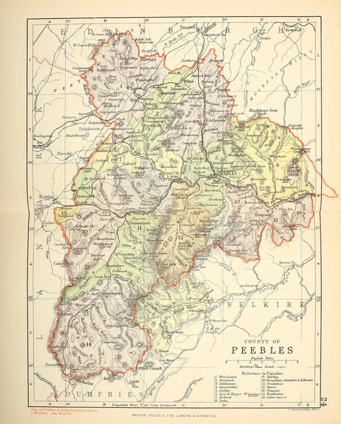 Mappa Del Regno Unito Vecchia Illustrazione — Foto Stock