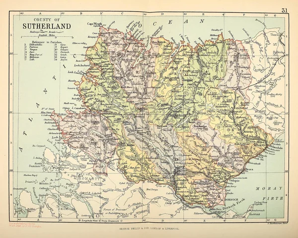 Kaart Van Het Verenigd Koninkrijk Oude Illustratie — Stockfoto