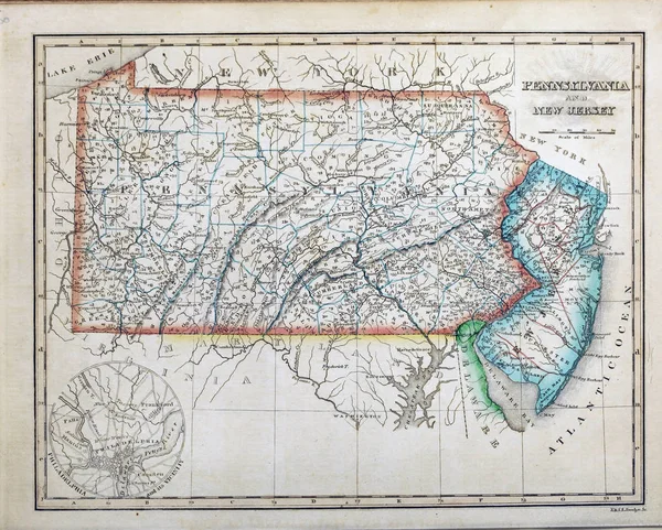 Viejo Estado Mapa — Foto de Stock