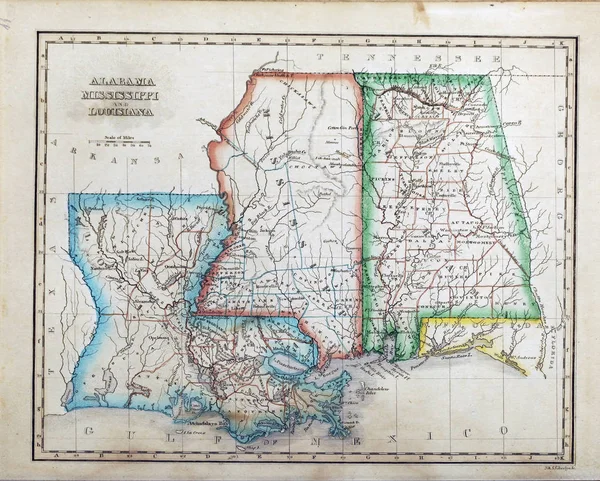 Velho Estado Dos Eua Mapa — Fotografia de Stock