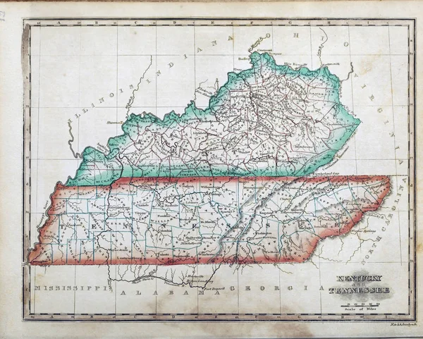 Vecchio Stato Americano Mappa — Foto Stock