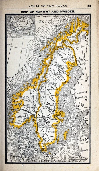 Alte Landkarte Gravurbild — Stockfoto