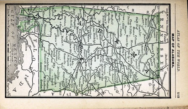 Velho Estado Dos Eua Mapa — Fotografia de Stock