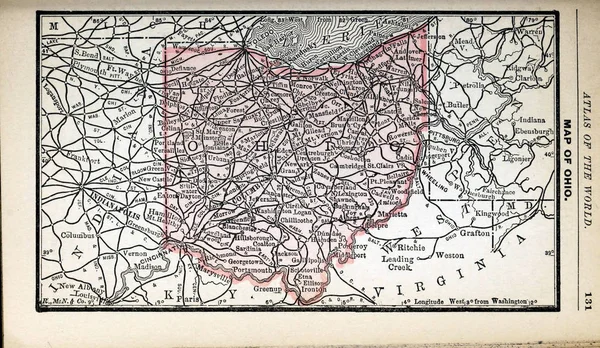 Velho Estado Dos Eua Mapa — Fotografia de Stock