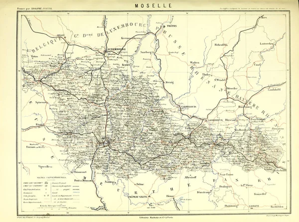 Guerra Franco Prussiana Velho Mapa Imagem Gravada — Fotografia de Stock