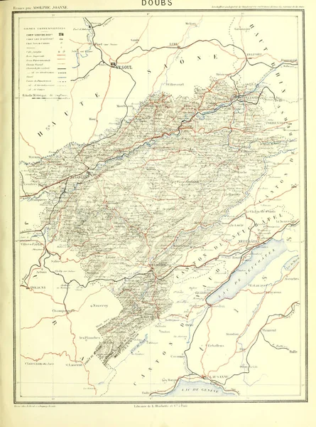 Guerra Franco Prussiana Vecchia Mappa Incisione Immagine — Foto Stock