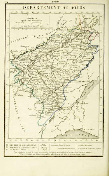 Vecchia Mappa Incisione Immagine — Foto Stock