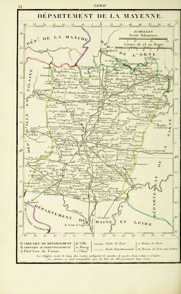 Vecchia Mappa Incisione Immagine — Foto Stock