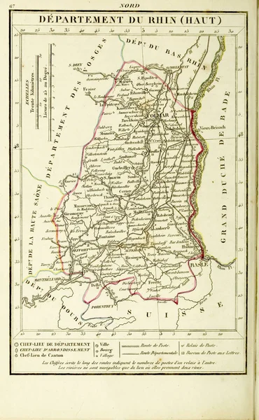 Vecchia Mappa Incisione Immagine — Foto Stock