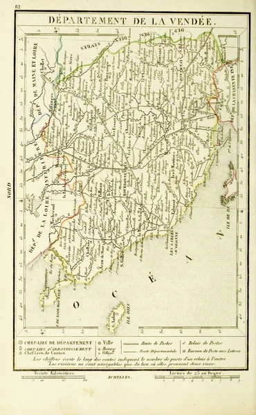 古い地図 彫刻画像 — ストック写真