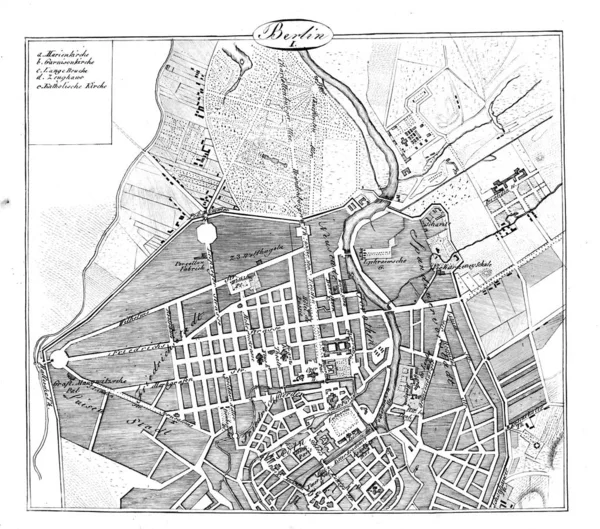 German vintage map. Engraving illustration