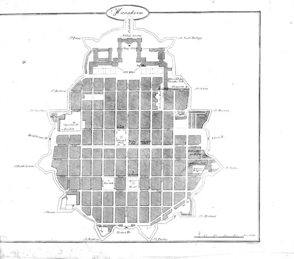 Niemiecka Mapa Vintage Ilustracja Grawerowania — Zdjęcie stockowe