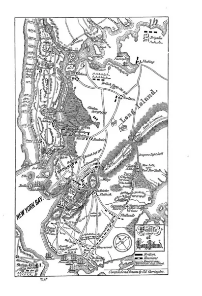 美国革命的战斗地图 — 图库照片