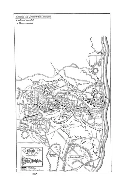 Battle Maps Van Amerikaanse Revolutie — Stockfoto