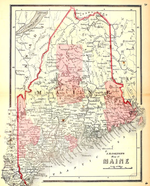 Vecchio Stato Americano Mappa — Foto Stock