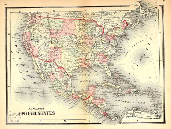 Viejo Estado Mapa — Foto de Stock