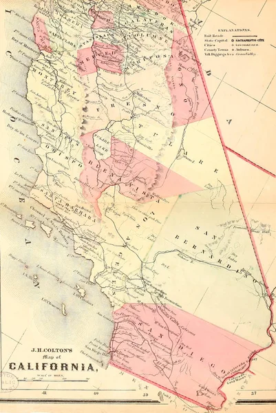 Stan Starego Usa Mapę — Zdjęcie stockowe