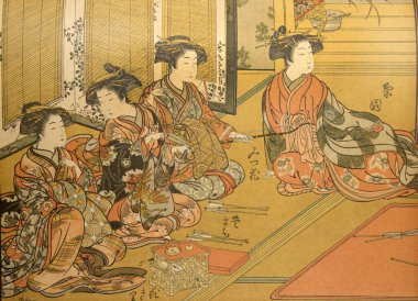 Japonya sanatı. Retro illüstrasyon