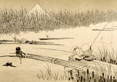 Japonya sanatı. Retro illüstrasyon