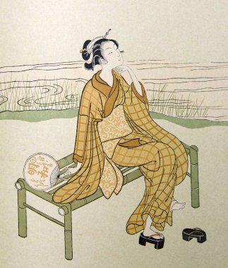 Japonya sanatı. Retro illüstrasyon
