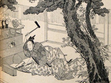 Japonya sanatı. Retro illüstrasyon