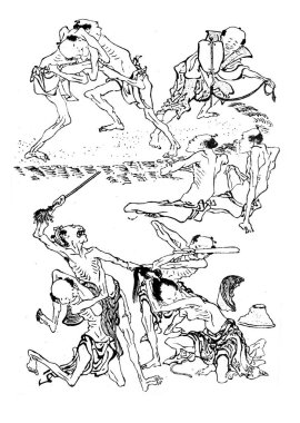 Japonya sanatı. Retro illüstrasyon