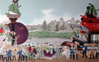 Japonya sanatı. Retro illüstrasyon