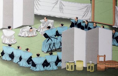 Japonya sanatı. Retro illüstrasyon