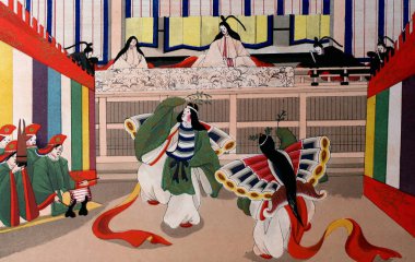 Japonya sanatı. Retro illüstrasyon