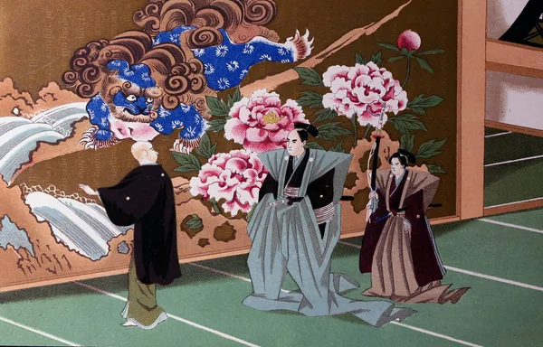 Sztuka Japonii Retro Ilustracja — Zdjęcie stockowe