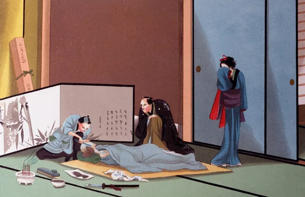 Sztuka Japonii Retro Ilustracja — Zdjęcie stockowe
