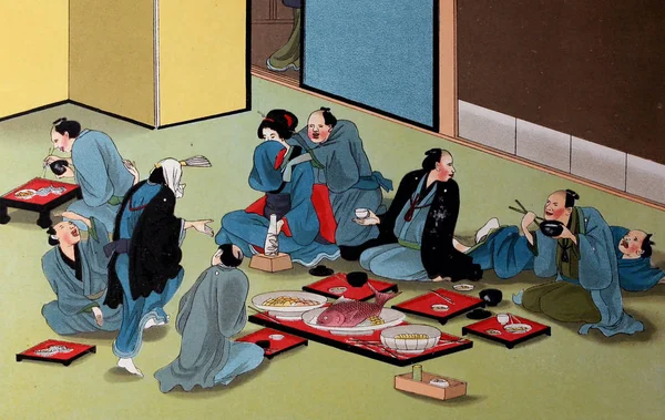 Arte Japonesa Ilustração Retrô — Fotografia de Stock