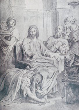 Hıristiyan illüstrasyon. Eski görüntü