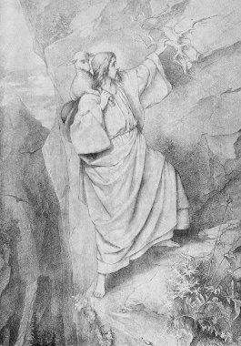 Hıristiyan illüstrasyon. Eski görüntü